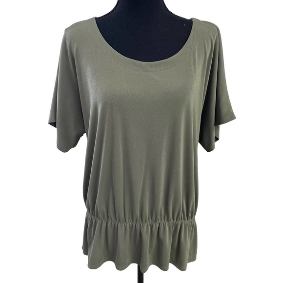 Chico's Tops - Chico's Easy Wear Short Sleeve Peplum Top Green 16